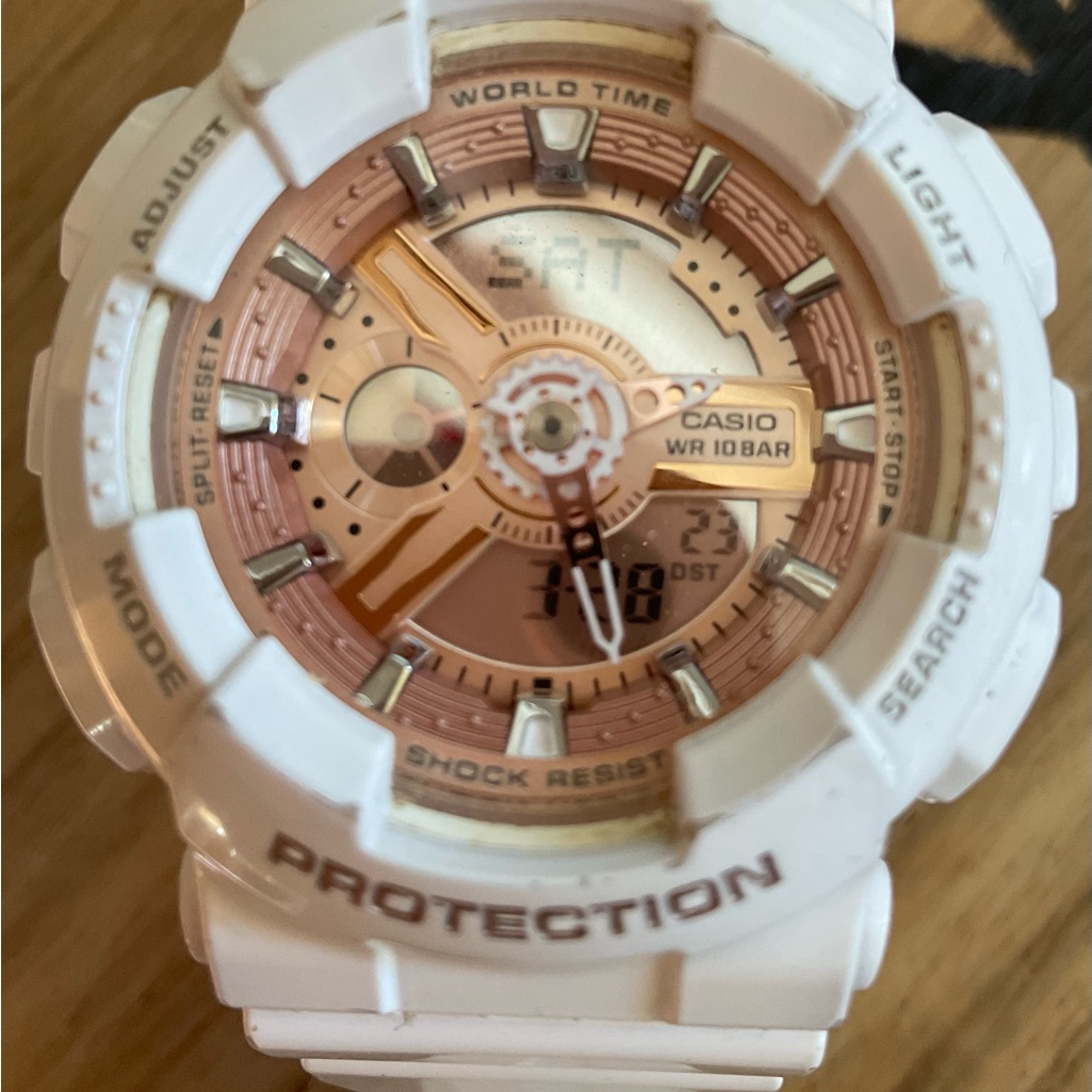 Baby G Casio White And Rose Gold Dial Sport Watch